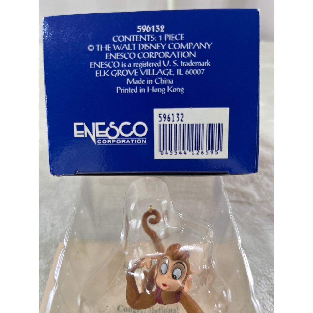 Disney Aladdin Abu Hanging Holiday Enesco Christmas Ornament 596132 w/ Box